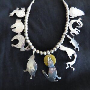 NAVAJO SILVER ANIMAL NECKLACE